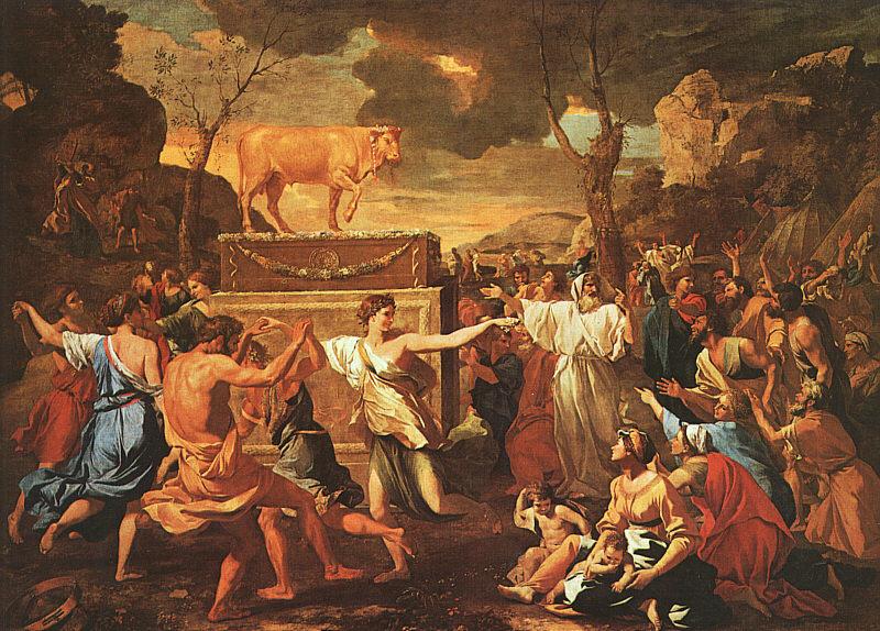 Nicolas Poussin The Adoration of the Golden Calf oil painting image